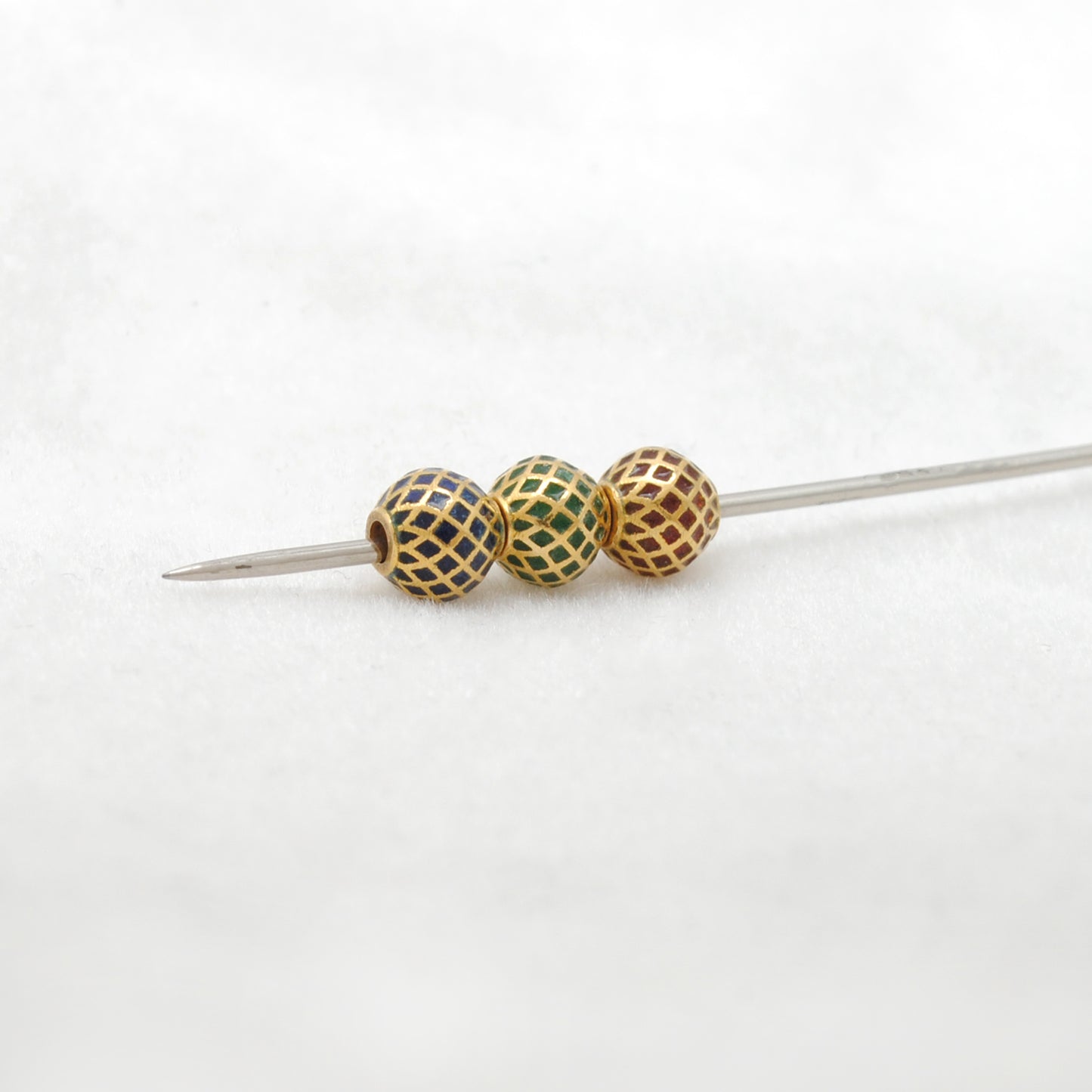 6mm 18k Solid Gold Round Beads | Enamel Spacer Beads for Jewelry