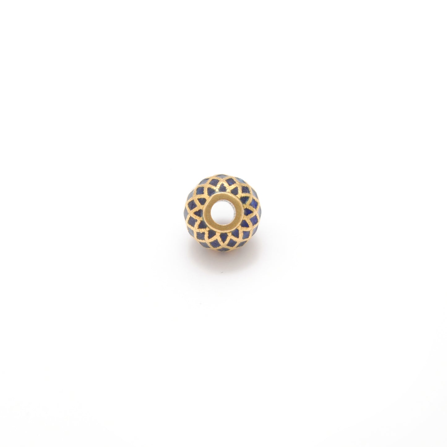 6mm 18k Solid Gold Round Beads | Enamel Spacer Beads for Jewelry
