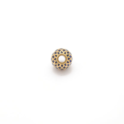 6mm 18k Solid Gold Round Beads | Enamel Spacer Beads for Jewelry