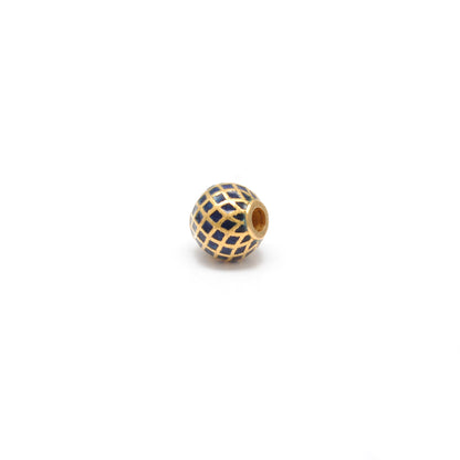 6mm 18k Solid Gold Round Beads | Enamel Spacer Beads for Jewelry