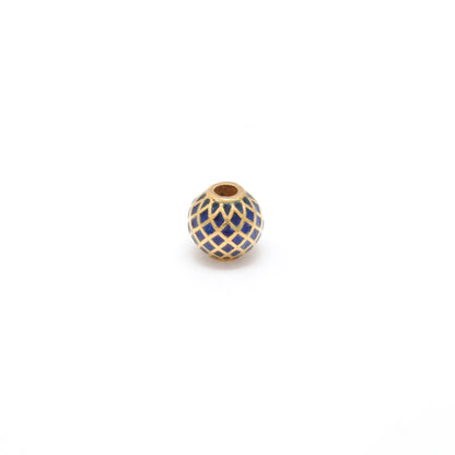 6mm 18k Solid Gold Round Beads | Enamel Spacer Beads for Jewelry