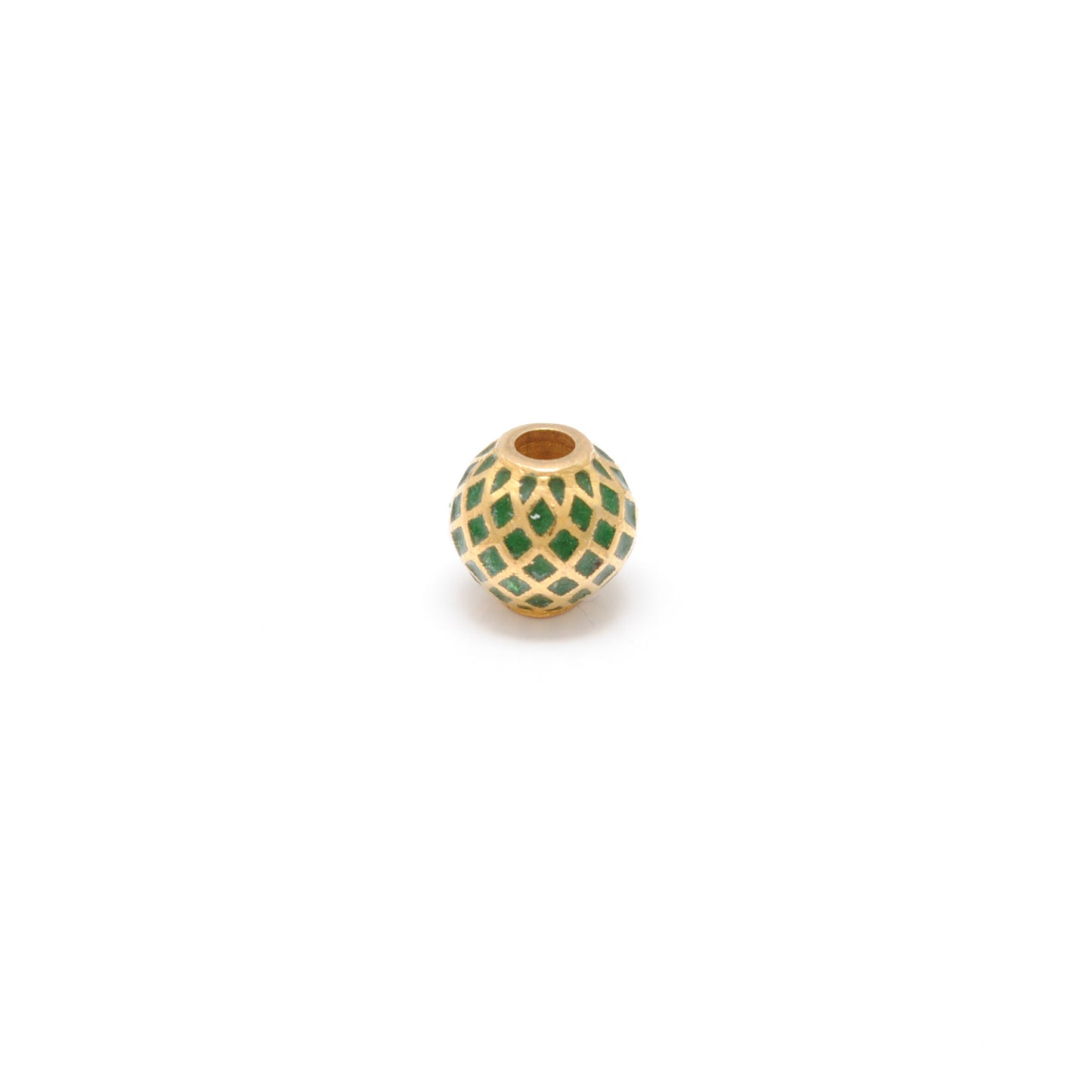 6mm 18k Solid Gold Round Beads | Enamel Spacer Beads for Jewelry