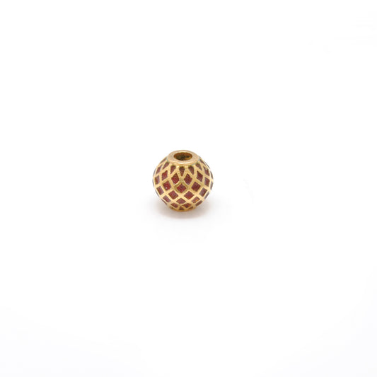 6mm 18k Solid Gold Round Beads | Enamel Spacer Beads for Jewelry