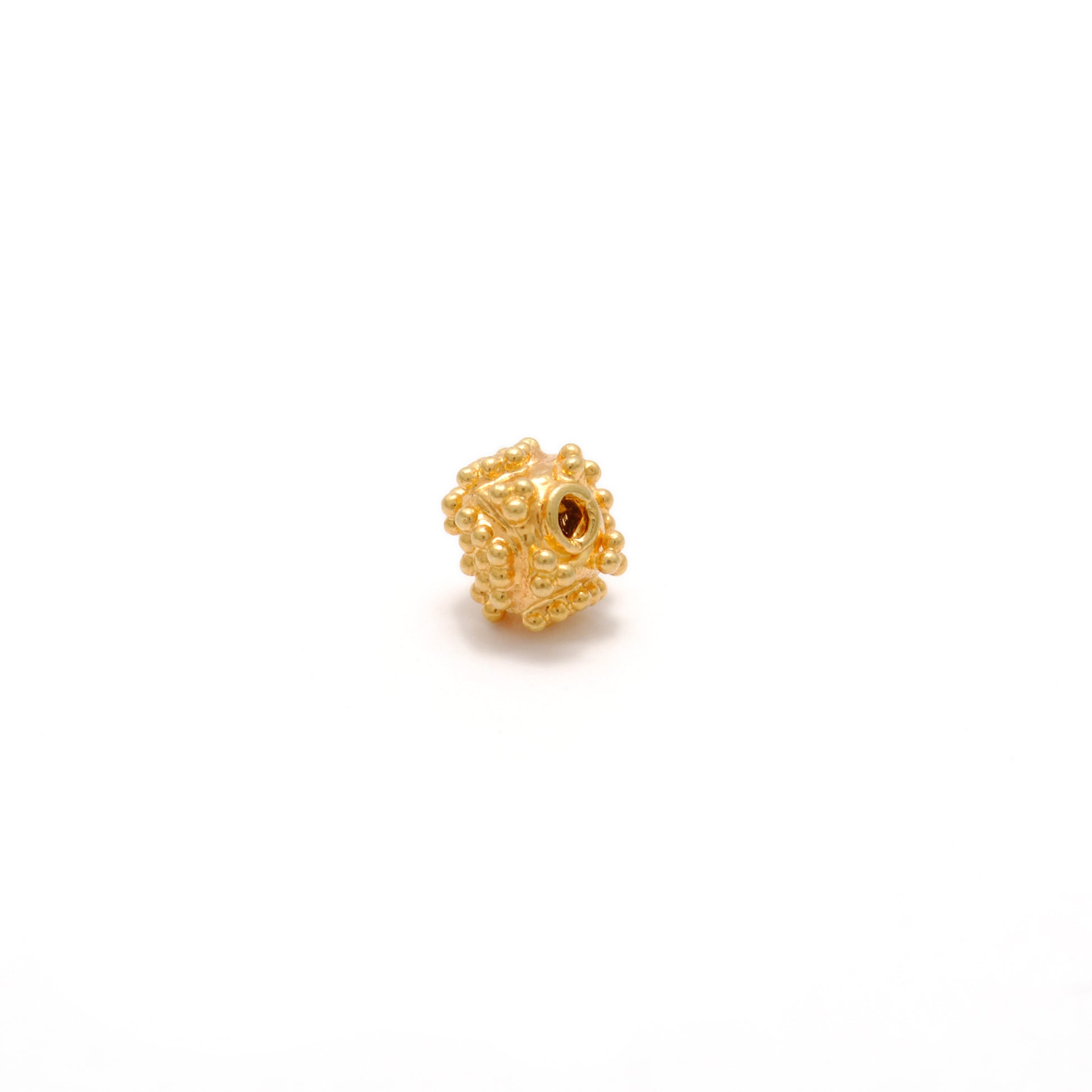 18K solid gold beads findings pack of 4, smooth polished finish, ideal for DIY jewelry making, necklaces and bracelets