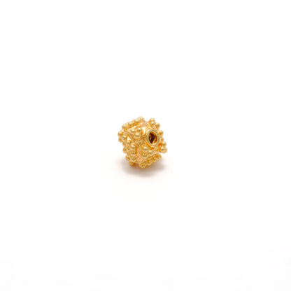 18K solid gold beads findings pack of 4, smooth polished finish, ideal for DIY jewelry making, necklaces and bracelets