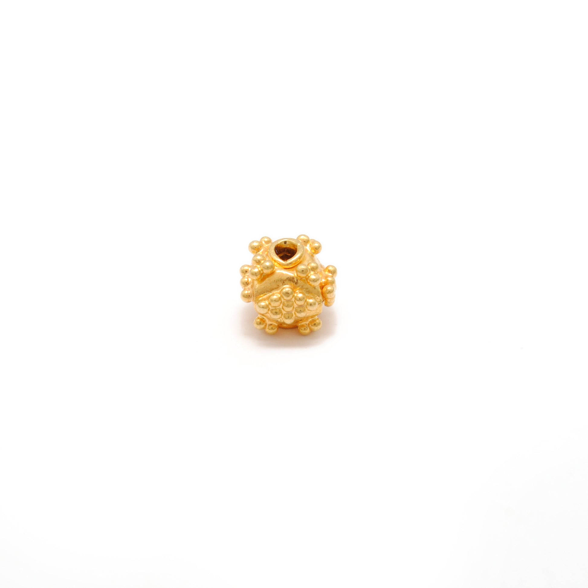 18K solid gold beads findings pack of 4, smooth polished finish, ideal for DIY jewelry making, necklaces and bracelets