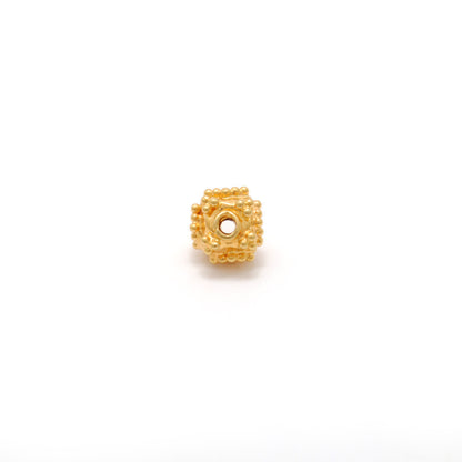 18K solid gold beads findings pack of 4, smooth polished finish, ideal for DIY jewelry making, necklaces and bracelets
