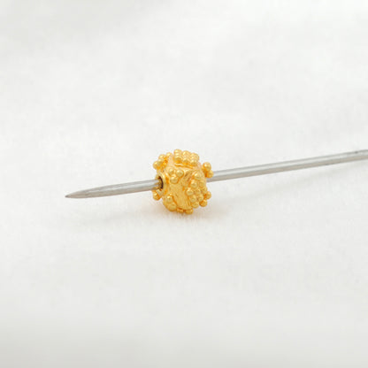 18K solid gold beads findings pack of 4, smooth polished finish, ideal for DIY jewelry making, necklaces and bracelets