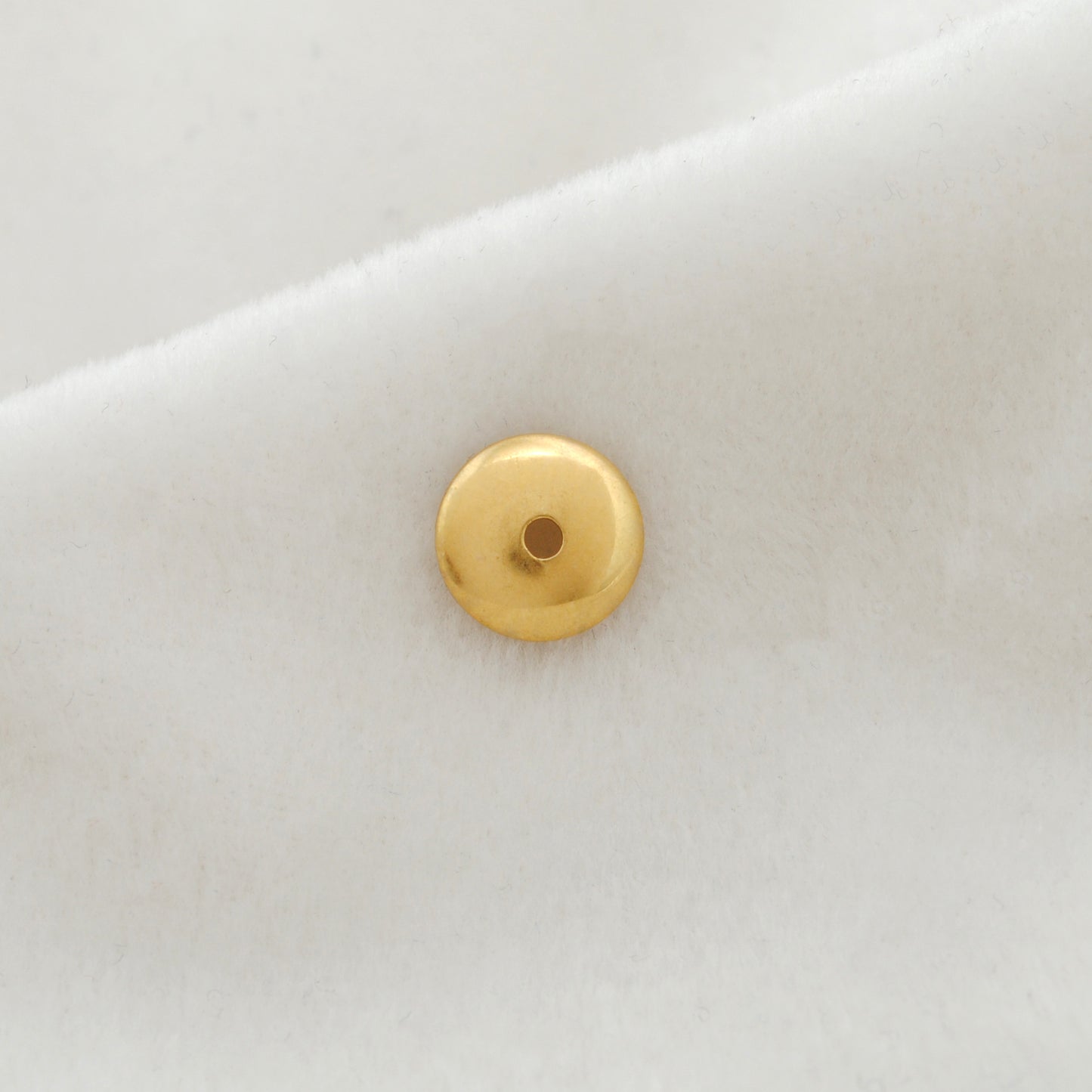 8.5mm 18k Solid Yellow Gold Simple Plain Bead Cap Finding