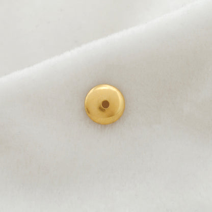 8.5mm 18k Solid Yellow Gold Simple Plain Bead Cap Finding