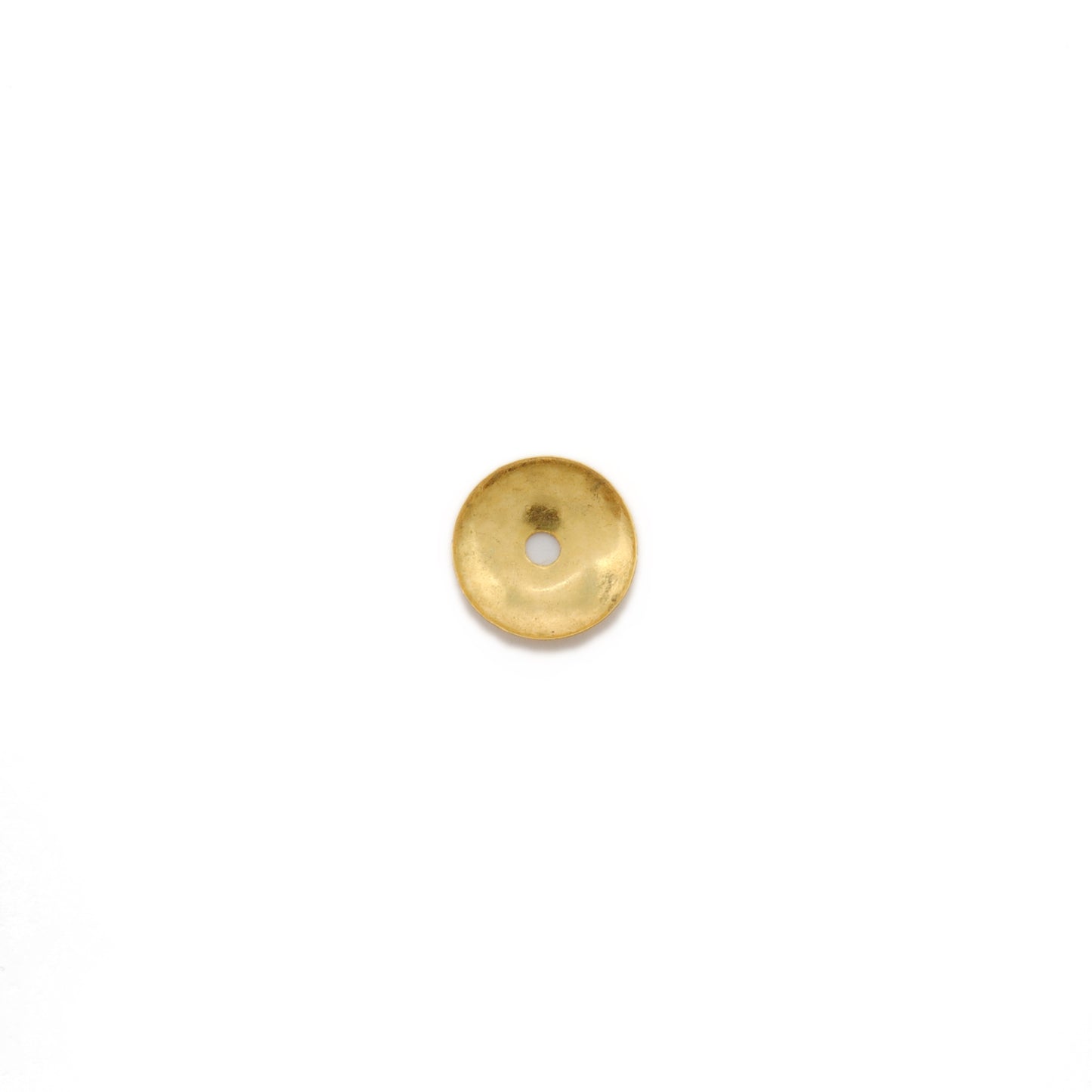8.5mm 18k Solid Yellow Gold Simple Plain Bead Cap Finding