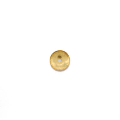 8.5mm 18k Solid Yellow Gold Simple Plain Bead Cap Finding