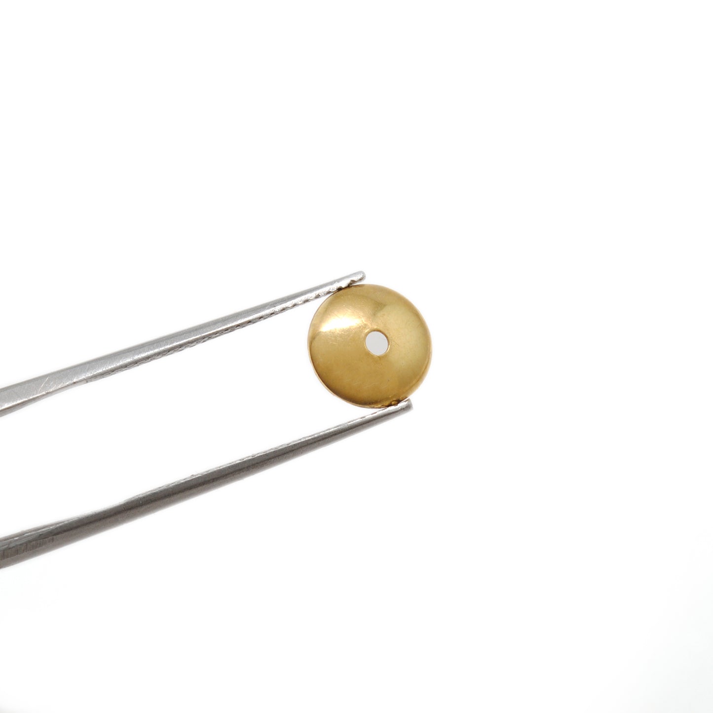 8.5mm 18k Solid Yellow Gold Simple Plain Bead Cap Finding