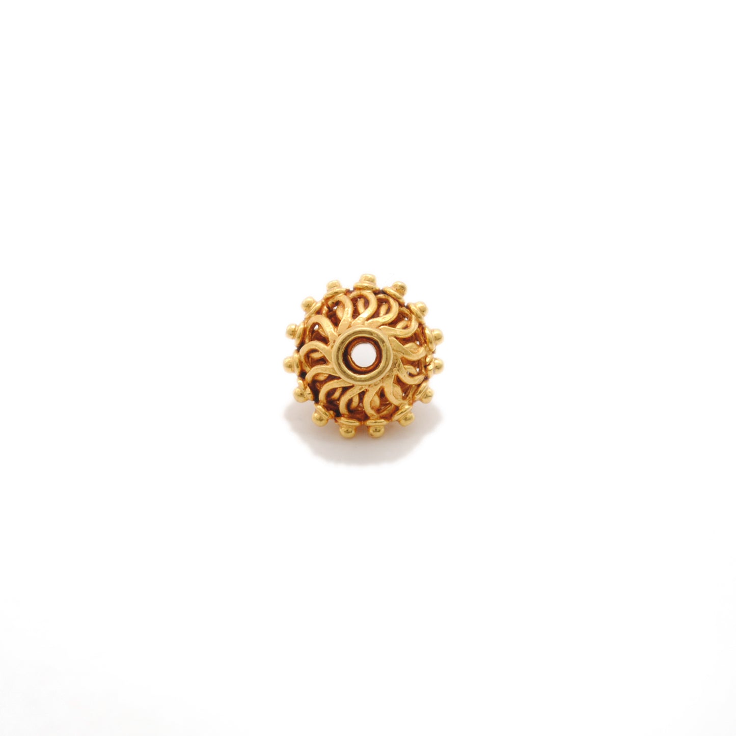 Solid 18k Gold Rondelle Spacer Beads 8x7mm DIY For Jewelry 1pc