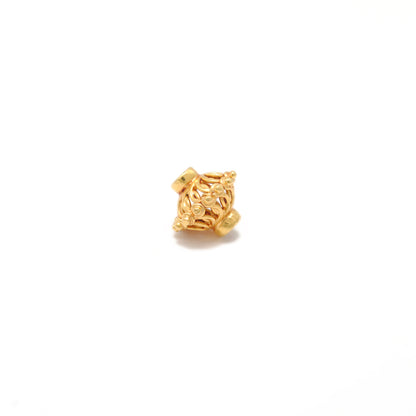 Solid 18k Gold Rondelle Spacer Beads 8x7mm DIY For Jewelry 1pc