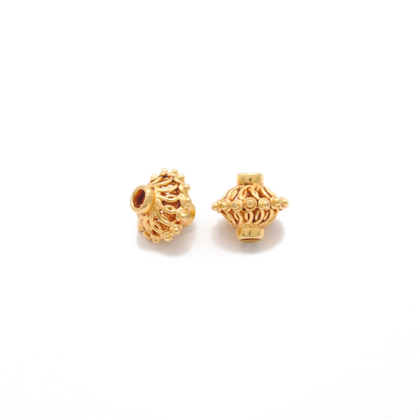 Solid 18k Gold Rondelle Spacer Beads 8x7mm DIY For Jewelry 1pc