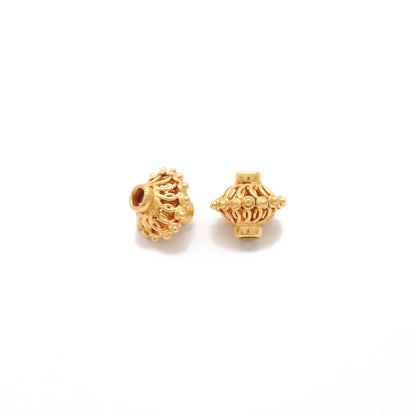 Solid 18k Gold Rondelle Spacer Beads 8x7mm DIY For Jewelry 1pc