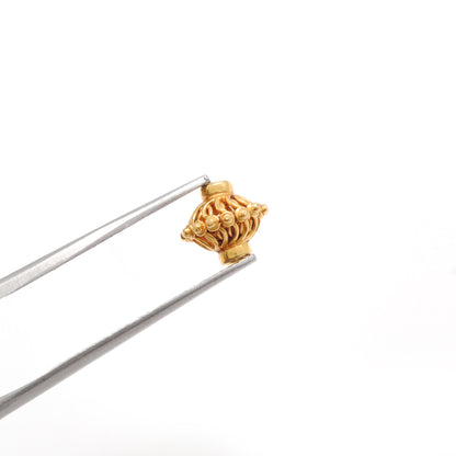 Solid 18k Gold Rondelle Spacer Beads 8x7mm DIY For Jewelry 1pc