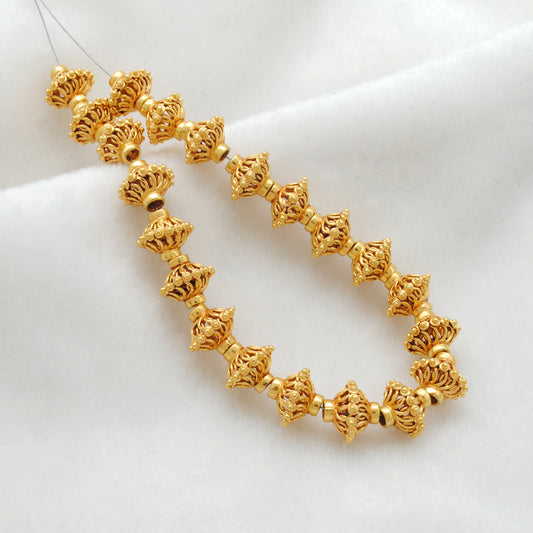 Solid 18k Gold Rondelle Spacer Beads 8x7mm DIY For Jewelry 1pc
