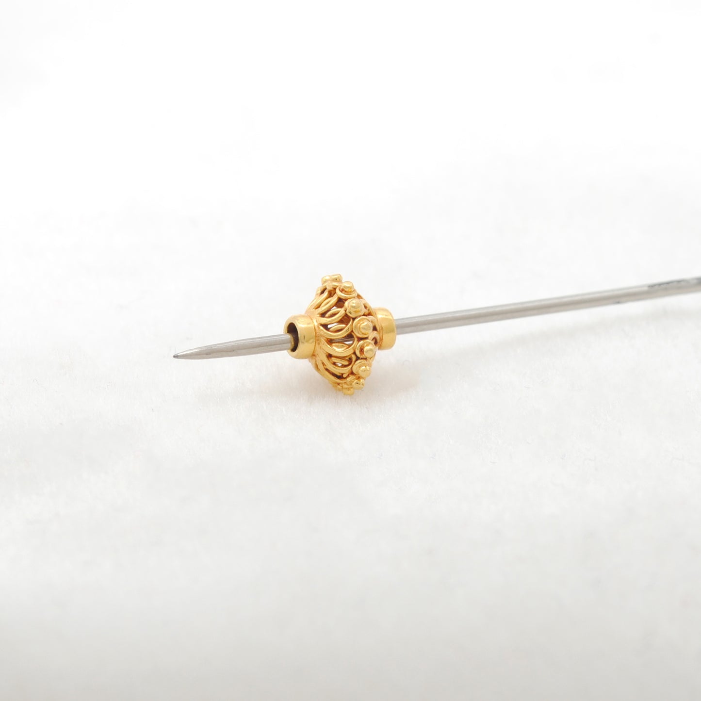 Solid 18k Gold Rondelle Spacer Beads 8x7mm DIY For Jewelry 1pc