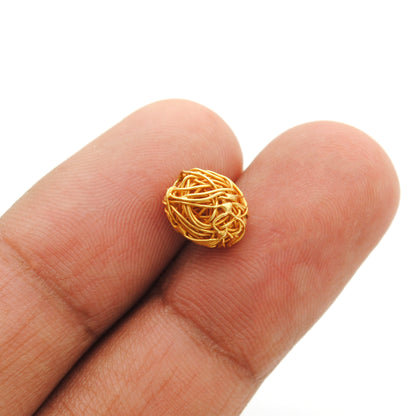 Wire Wrap 18k Gold Spacer Beads For Making DIY Craft Jewelry 1pc