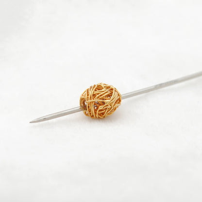 Wire Wrap 18k Gold Spacer Beads For Making DIY Craft Jewelry 1pc