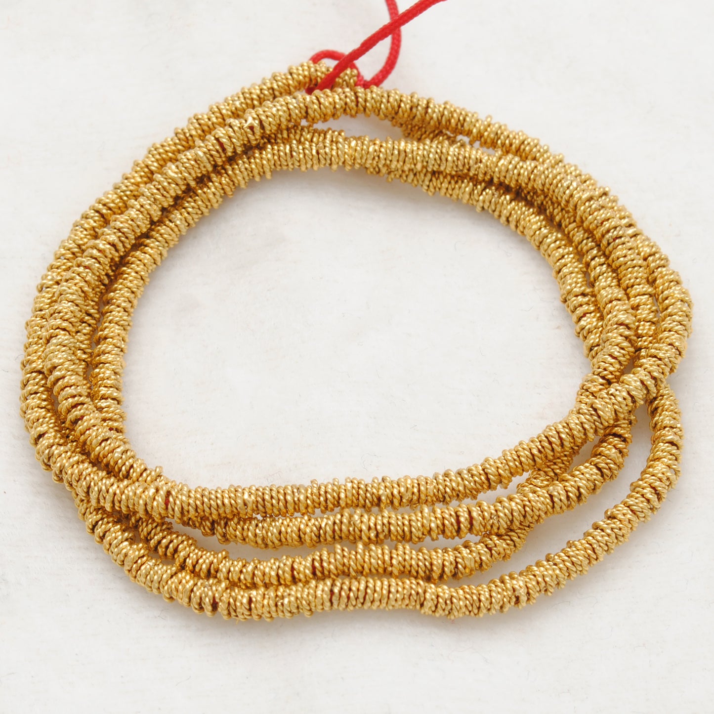 2.70mm Twisted 18k Gold Spacer Findings Beads Pack of 10 Pcs