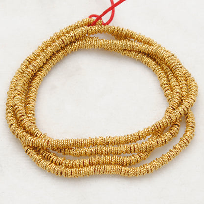 2.70mm Twisted 18k Gold Spacer Findings Beads Pack of 10 Pcs