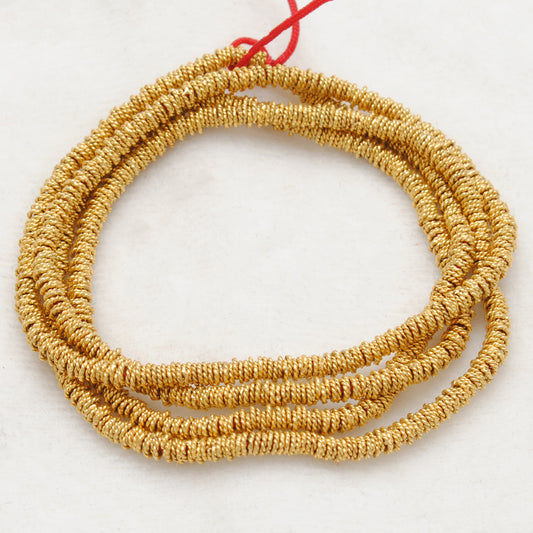 2.70mm Twisted 18k Gold Spacer Findings Beads Pack of 10 Pcs