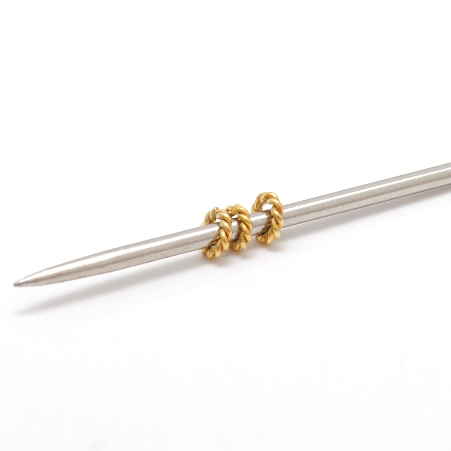 2.70mm Twisted 18k Gold Spacer Findings Beads Pack of 10 Pcs