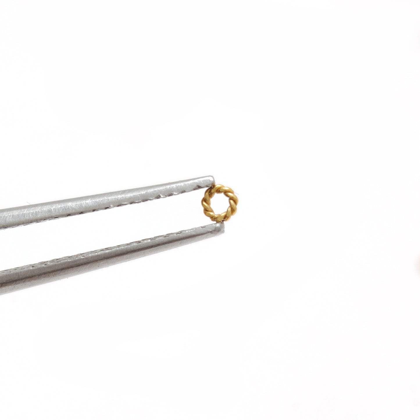 2.70mm Twisted 18k Gold Spacer Findings Beads Pack of 10 Pcs