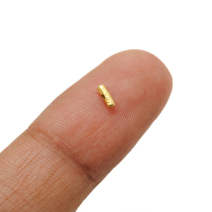 5mm Solid 18k Gold Spacer Beads DIY Craft Jewelry Pack Of 2 Pcs