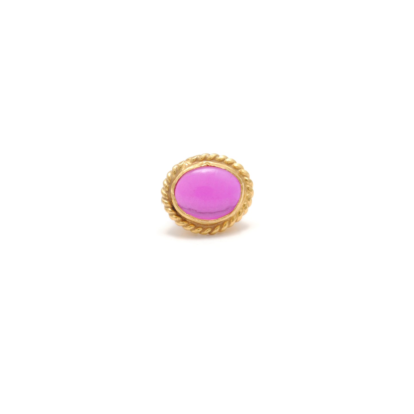 18K Solid Gold Spacer Beads Findings Studded With Stone DIY Craft For Jewelry 1pc