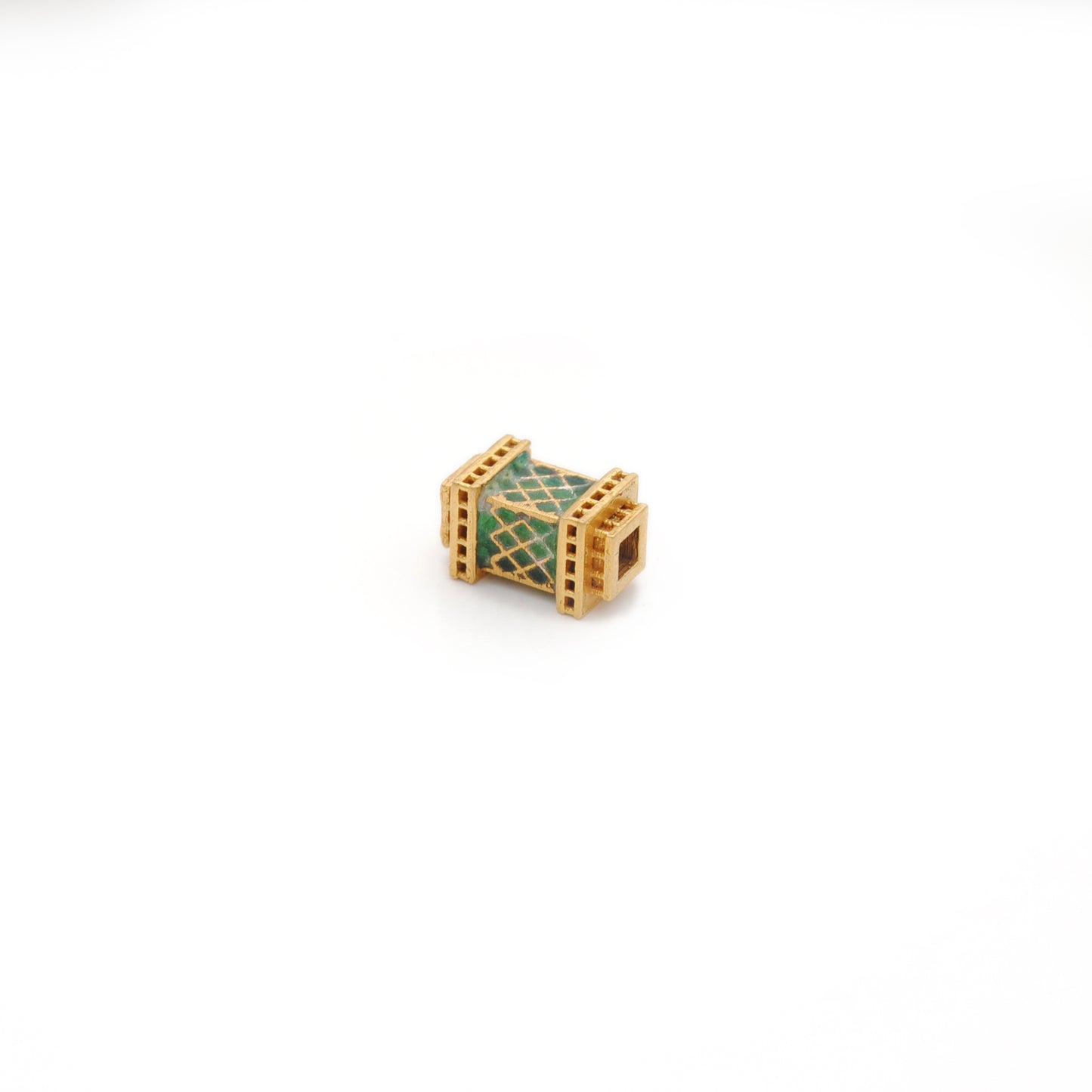 Rectangle 18K Solid Gold Beads DIY Bracelet Necklace Multi Color Enamel 1pc
