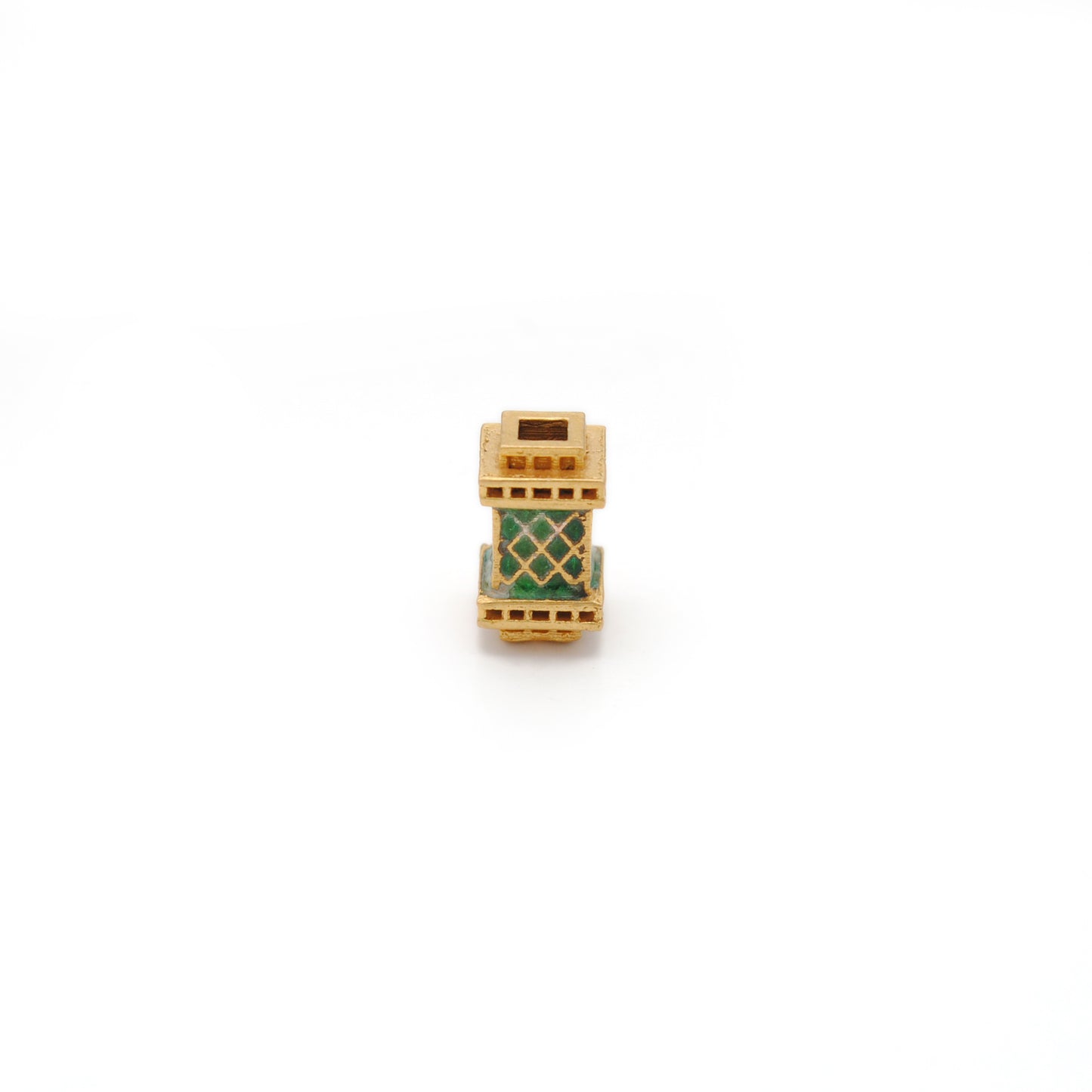 Rectangle 18K Solid Gold Beads DIY Bracelet Necklace Multi Color Enamel 1pc
