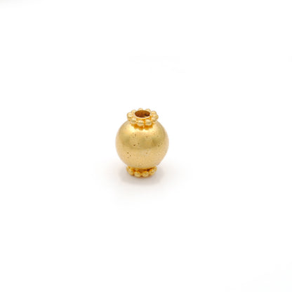 Round 18k Gold Beads 9x7.5mm Handmade Ball Beads Finding DIY Craft 1Pc