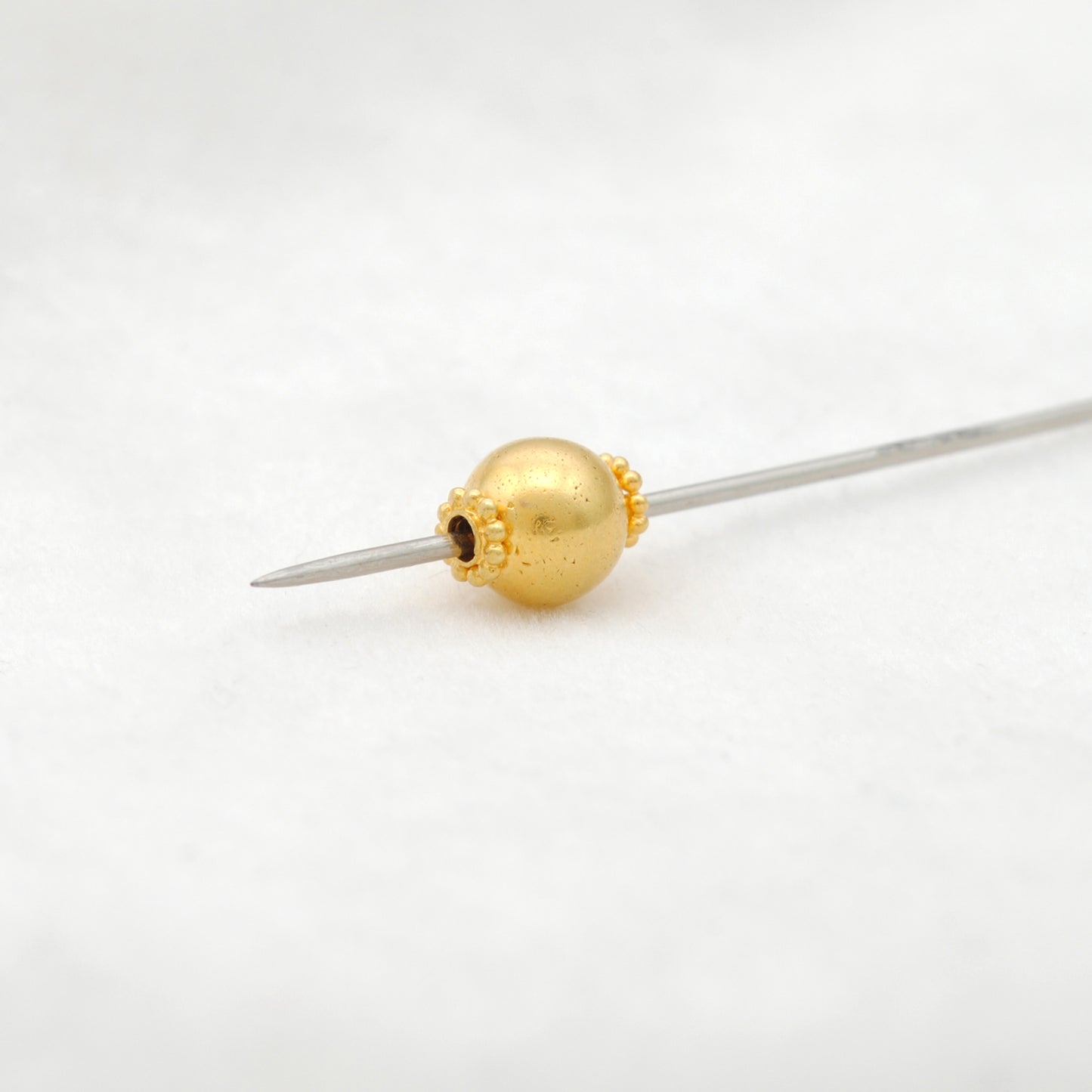 Round 18k Gold Beads 9x7.5mm Handmade Ball Beads Finding DIY Craft 1Pc