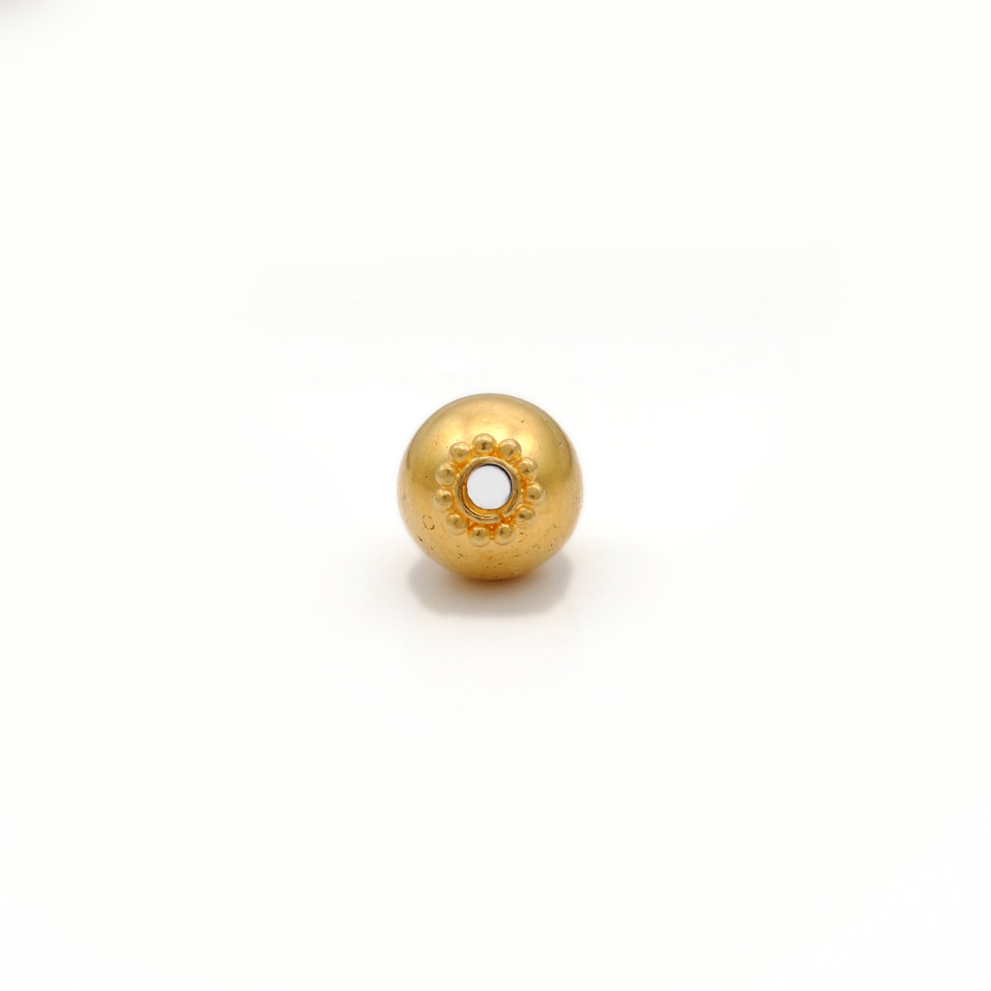 Round 18k Gold Beads 9x7.5mm Handmade Ball Beads Finding DIY Craft 1Pc