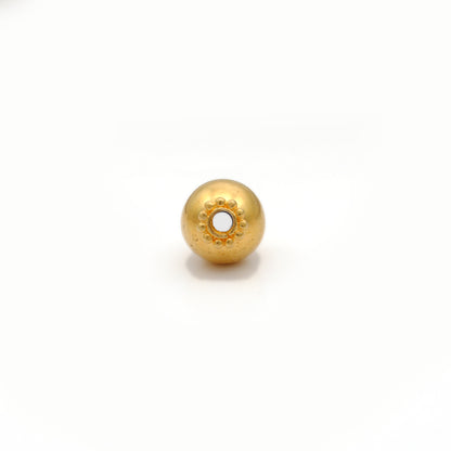 Round 18k Gold Beads 9x7.5mm Handmade Ball Beads Finding DIY Craft 1Pc