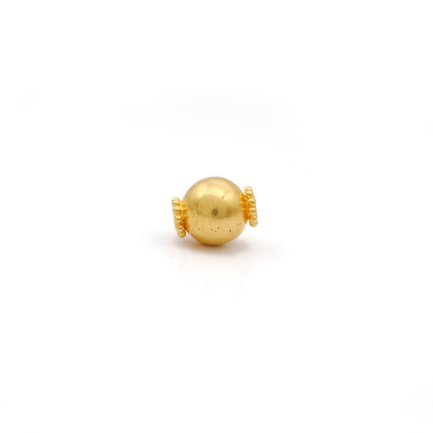 Round 18k Gold Beads 9x7.5mm Handmade Ball Beads Finding DIY Craft 1Pc