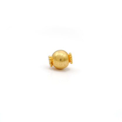Round 18k Gold Beads 9x7.5mm Handmade Ball Beads Finding DIY Craft 1Pc