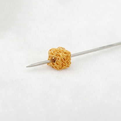 18K Yellow Gold Cube Spacer Beads – Perfect for Wire Wrap Jewelry DIY
