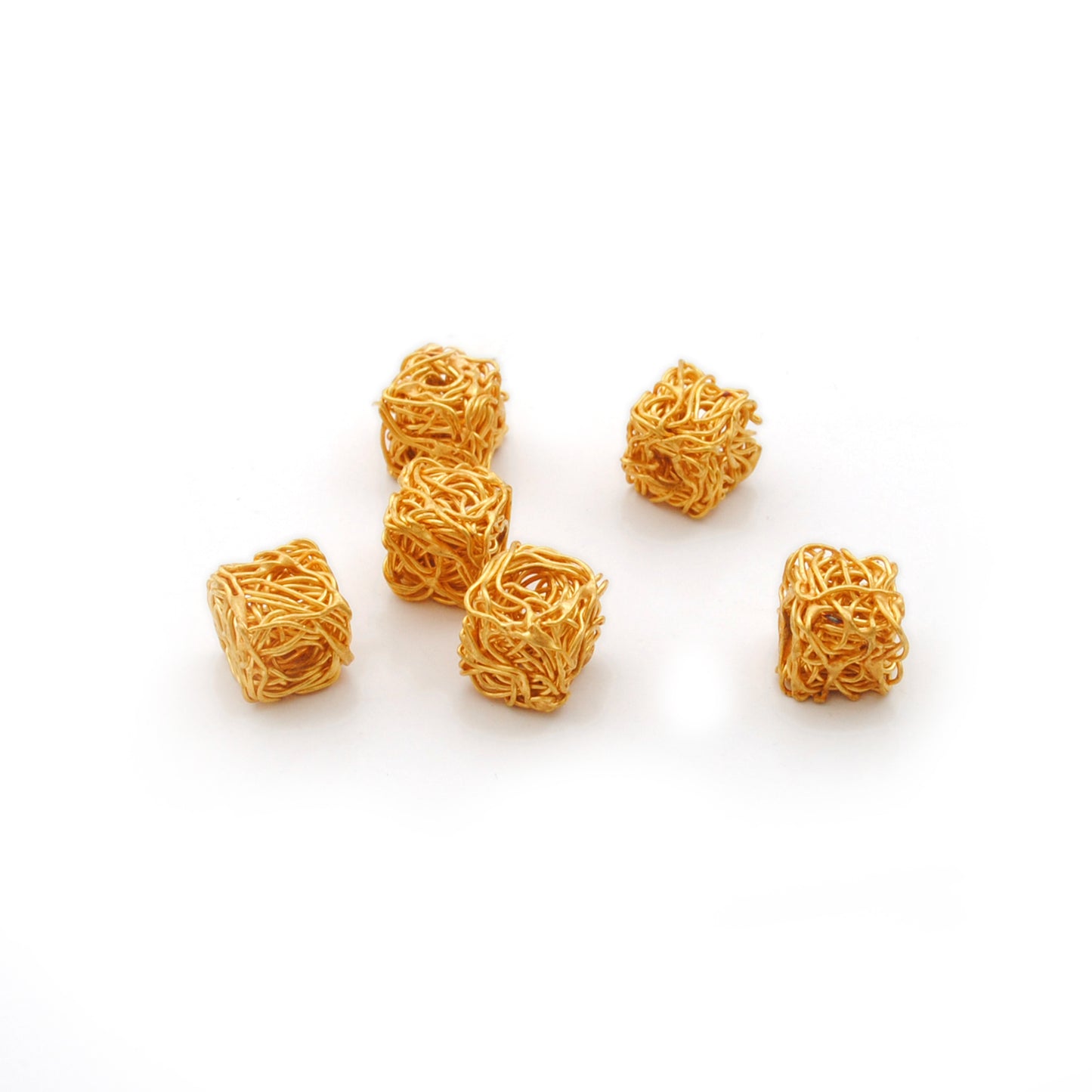 18K Yellow Gold Cube Spacer Beads – Perfect for Wire Wrap Jewelry DIY