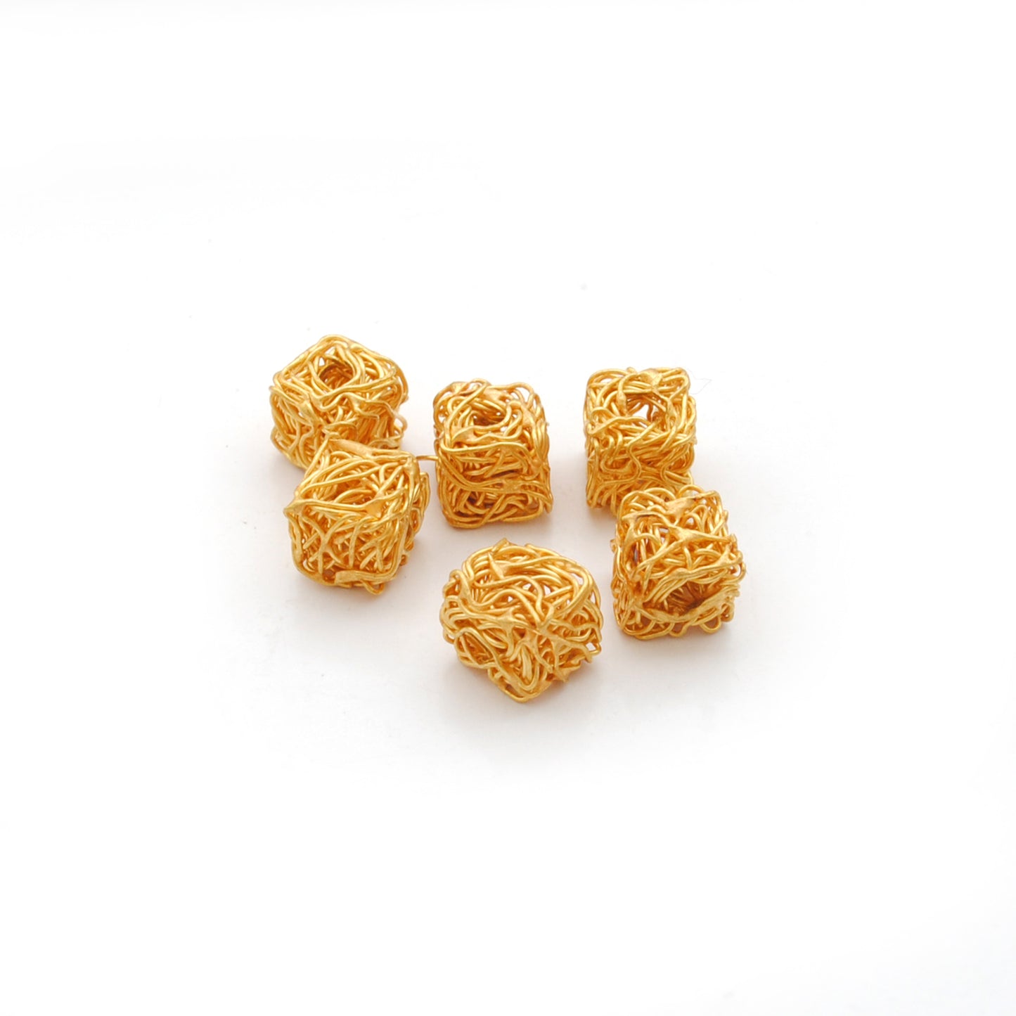 18K Yellow Gold Cube Spacer Beads – Perfect for Wire Wrap Jewelry DIY