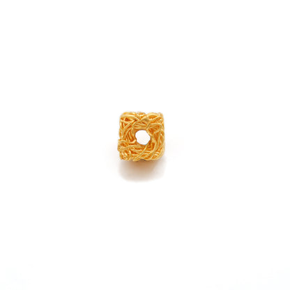 18K Yellow Gold Cube Spacer Beads – Perfect for Wire Wrap Jewelry DIY