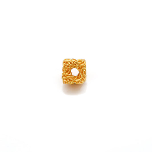 18K Yellow Gold Cube Spacer Beads – Perfect for Wire Wrap Jewelry DIY