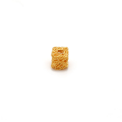 18K Yellow Gold Cube Spacer Beads – Perfect for Wire Wrap Jewelry DIY