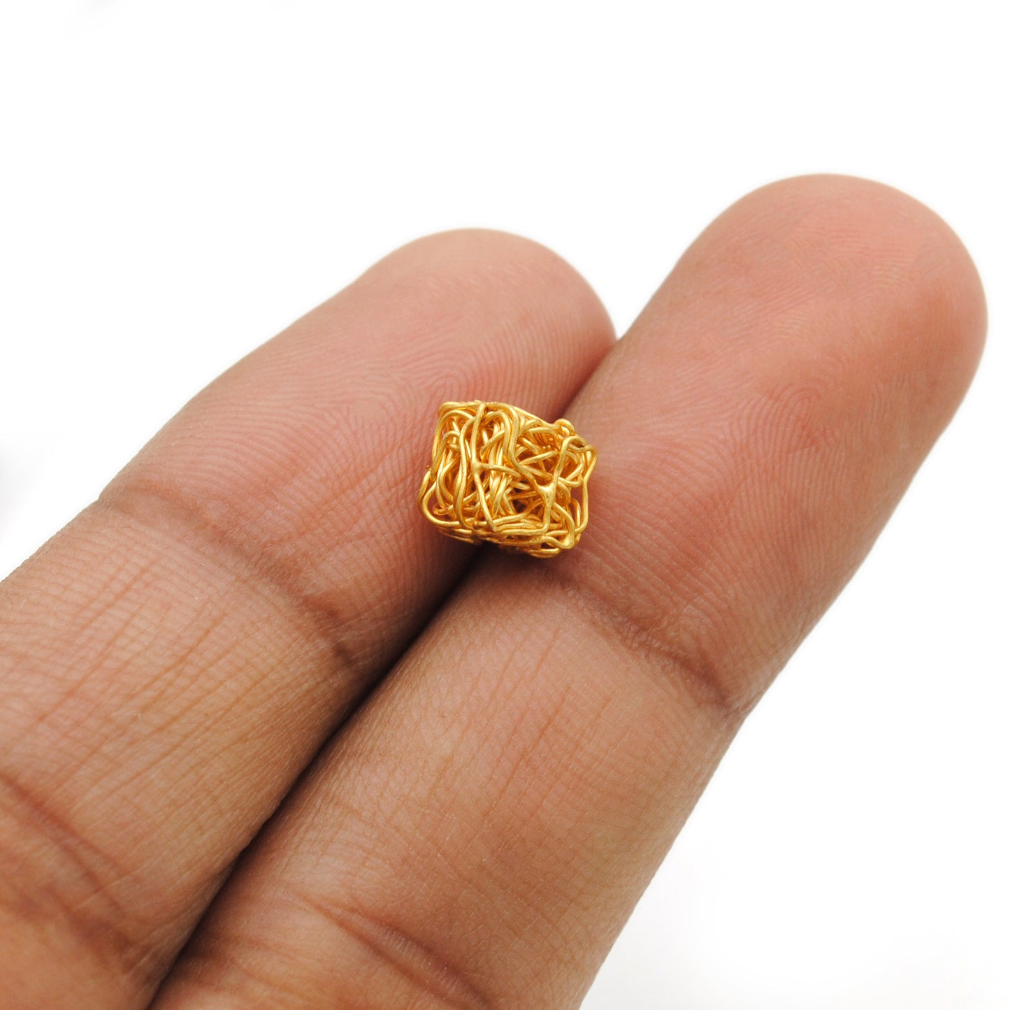 18K Yellow Gold Cube Spacer Beads – Perfect for Wire Wrap Jewelry DIY