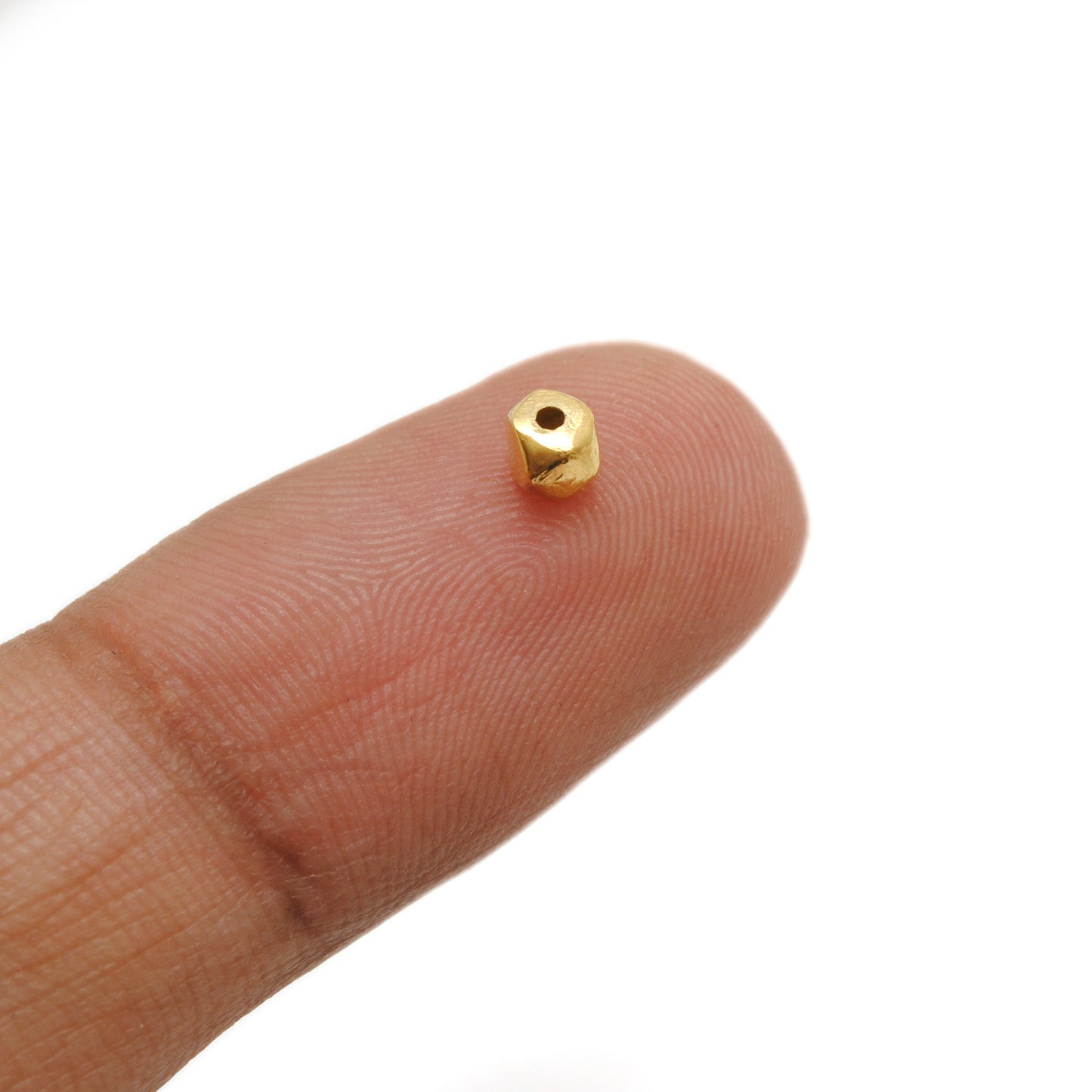3.5mm 18k Solid Gold Beads Findings For DIY Jewelry Pack Of 2 Pcs