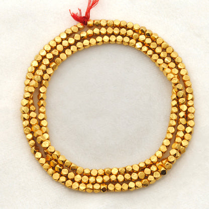 3.5mm 18k Solid Gold Beads Findings For DIY Jewelry Pack Of 2 Pcs